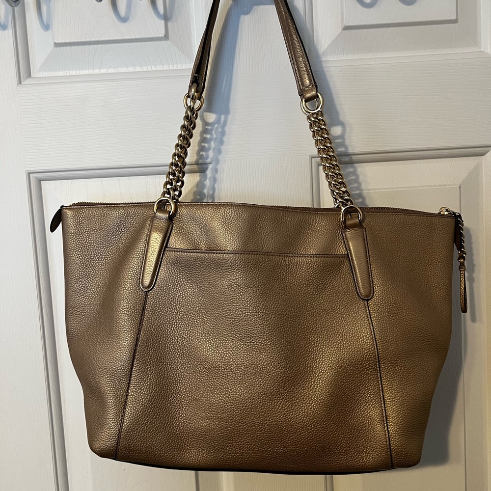 Coach Metallic Gold Ava Tote ๐ - Picture 4 of 11